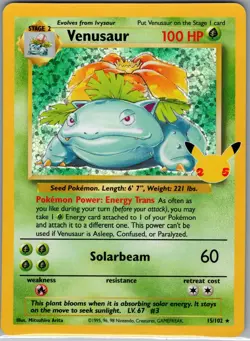 Venusaur 15/102 Holo Celebrations: Classic Collection - Pokemon Card - NM - Image 1