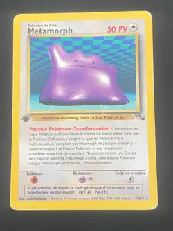 CARTE POKEMON METAMORPH 18/62 EDITION 1 FR RARE WIZARDS FOSSILE - BE/PL - Image 1