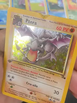 CARTE POKEMON PTERA 1/62 EDITION 1 FR HOLO WIZARDS FOSSILE - PL - Image 2