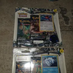 2x Pokemon Sun & Moon Ultra Prism Blister 3 Booster Pack Porygon-Z Vulpix Promo - Image 2