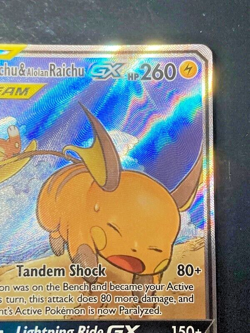 Pokemon TCG Raichu & Alolan Raichu Tag Team GX Unified Minds 221/236 Alt Art - Image 4