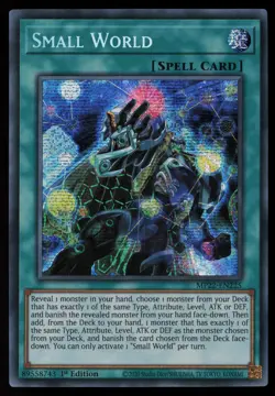 Yugioh Small World MP22-EN225 1st Edition Prismatic Secret Rare NM - Image 1