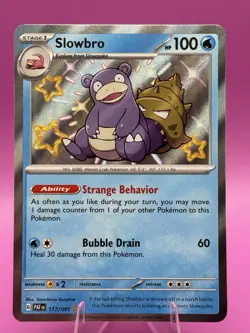 Pokemon TCG Slowbro 117/091 SV Paldean Fates Shiny Rare Card NM/M Condition - Image 1