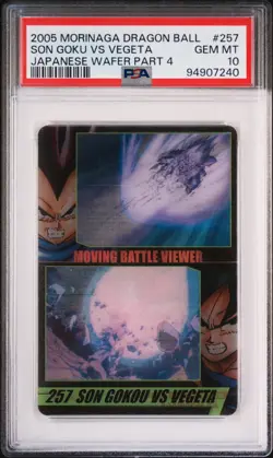 PSA10 No.257 Son Goku vs Vegeta 3D Morinaga Dragon Ball Wafer Card - Image 1