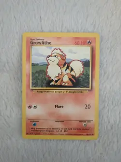 Growlithe 28/102 Base Set Unlimited WOTC Vintage Pokemon - Image 1
