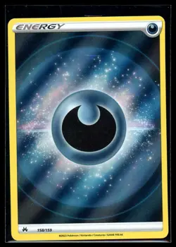 2023 Sword & Shield - Crown Zenith Darkness Energy #158 Holo Textured Pokemon - Image 1