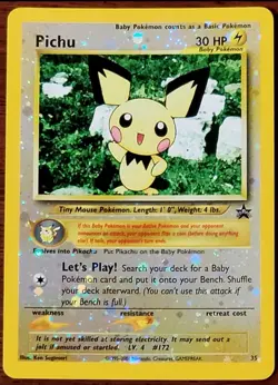 PICHU BLACK STAR Best Promo 35 NEW Reverse Holo Foil Pokemon TCG League - Image 1