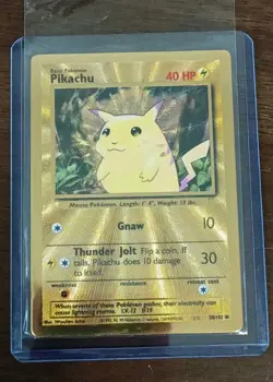Pokemon Pikachu Gold Metal Card 58/102 - Celebrations 25th Anniversary - Image 1