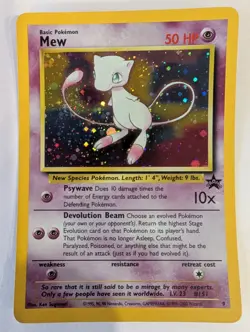 Pokemon Card Mew Swirl Holographic Black Star Promo #9 Card WOTC 1999-2000 Vtg - Image 1