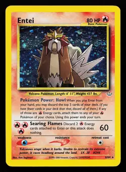 Entei 6/64 Holo Rare Neo Revelation Pokemon Card - Image 1