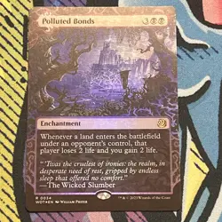 MTG 1x FOIL Polluted Bonds 34 Wilds of Eldraine Enchanting Tales Magic the x1 NM - Image 1