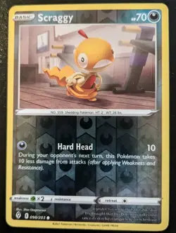 Scraggy 098/203 Reverse Holo Common Sword & Shield: Evolving Skies Pokemon TCG - Image 1