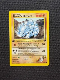 Blaine's Rhyhorn [1st Edition] Gym Challenge 065/132 Pokemon English LP - Image 1