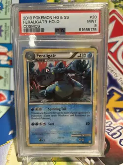 Pokemon 2010 Feraligatr Cosmos Holo #20 HGSS PSA 9 (POP 10) - Image 1