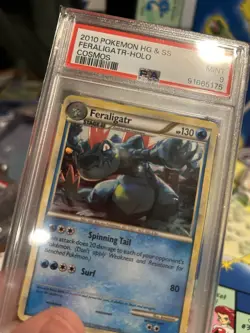Pokemon 2010 Feraligatr Cosmos Holo #20 HGSS PSA 9 (POP 10) - Image 3