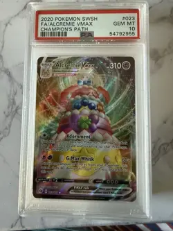 Alcremie VMAX 023/073 Champion's Path Full Art Holo Pokemon 2020 PSA 10 Gem Mint - Image 1