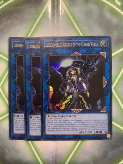 Yugioh! 3x Underworld Goddess of the Closed World RA02-EN045 UR 1st Ed NM - Image 1