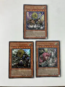 2004 Yu-Gi-Oh Exclusive Pack Set of Andro Sphinx, Sphinx Teleia, Theinen Sphinx - Image 1