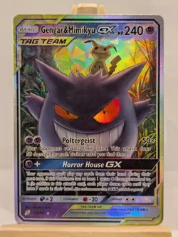 Custom Fan Art Gengar & Mimikyu GX High Quality Custom Card Tag Team - Image 1