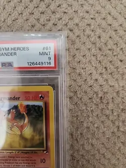 PSA 9 Gym Heroes 1st Edition Blaine's Charmander Vintage Pokemon Card - Image 2