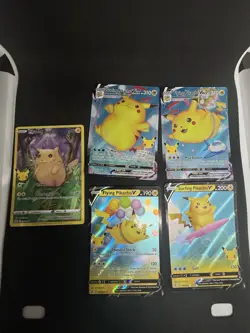 Pokemon TCG 5 Pikachu Cards From Celebrations 25th Anniversary Set NM - Image 1
