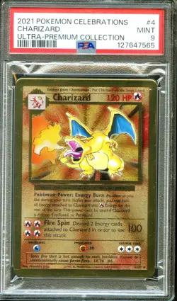PSA 9 - Charizard 4/102 Metal Promo Celebrations - Pokemon - Image 1