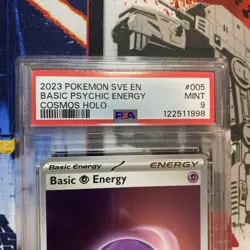 2023 POKEMON SVE EN-BASIC ENERGIES COSMOS HOLO #005 BASIC PSYCHIC ENERGY PSA 9 - Image 5