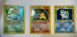 Pokemon TCG Base Set 2 TRIO BLASTOISE CHARIZARD VENUSAUR CHILDHOOD TREASURES - Image 1