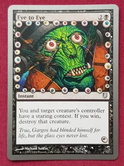Magic The Gathering UNHINGED EYE TO EYE black card MTG - Image 1
