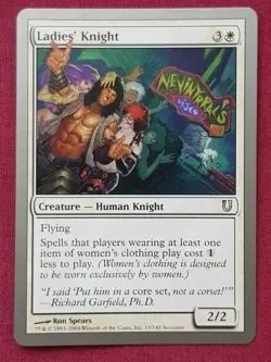 Magic The Gathering UNHINGED LADIES KNIGHT white card MTG - Image 1