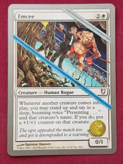 Magic The Gathering UNHINGED EMCEE white card MTG - Image 1