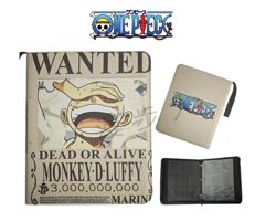 One Piece TCG Binder leather Card Book ALBUM Storage 4 9 GRID WANTED LUFFY - Image 1