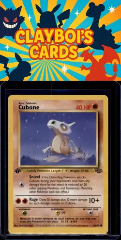 Cubone Jungle Pokemon 50/64 First Edition Common Near Mint or Better - Image 1