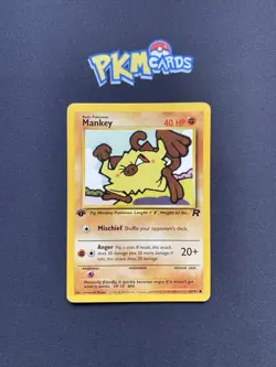 Pokemon TCG Mankey Team Rocket 61/82 Regular 1st Edition LP. - Image 1