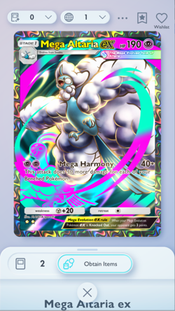 Mega Altaria Full Art, Pokemon TCG Pocket, English language, Mega-Rising - Image 1