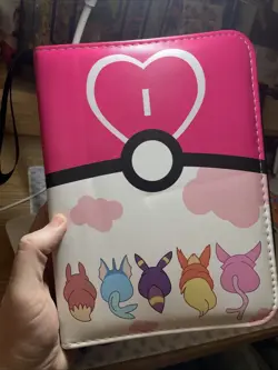 Pokemon TCG Pink White Sylveon Zip Up 17 pages Holds 68 Card Binder TCGAMES - Image 1