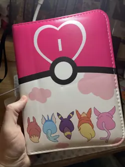 Pokemon TCG Pink White Sylveon Zip Up 17 pages Holds 68 Card Binder TCGAMES - Image 2