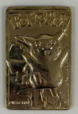 Pokemon 23 karat GoldPlated Trading Card 25 PIKACHU Burger King 1999 collectible - Image 1