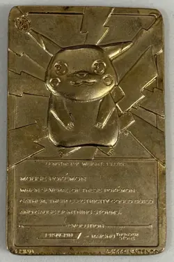 Pokemon 23 karat GoldPlated Trading Card 25 PIKACHU Burger King 1999 collectible - Image 2