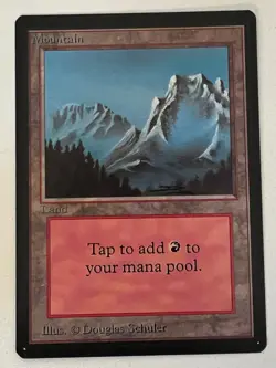 Magic the Gathering MTG Mountain v.1 (Snow) Beta NM (Beta Bob) - Image 1