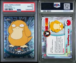 Pokemon PSA 10 Psyduck T.V. #54 Topps Chrome - Image 1