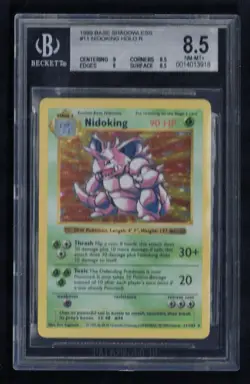 Pokemon Base Set Shadowless Holo 11/102 Nidoking BGS 8.5 NM-MT+ - Image 1