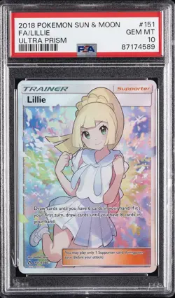 2018 POKEMON SUN & MOON ULTRA PRISM #151 FULL ART/LILLIE PSA 10 - Image 1