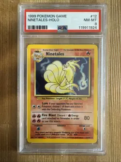 Pokemon TCG Ninetales Base Set 12/102 Holo Unlimited Holo Rare PSA 8 - Image 1