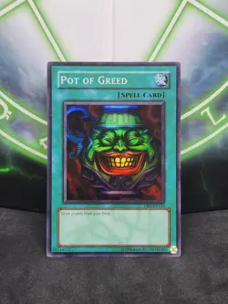 Yugioh Pot of Greed DB1-EN134 Super Rare NM - Image 1