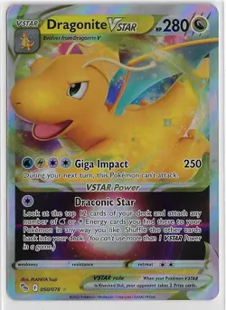 POKEMON TCG Sword & Shield - Pokemon GO NM RARE Holo #050/078 DRAGONITE VSTAR - Image 1