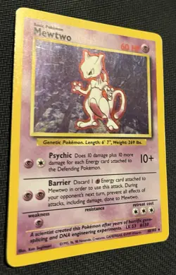 Pokemon TCG Mewtwo Base Set Holo Rare Card 10/102 - Image 1