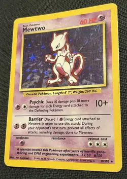 Pokemon TCG Mewtwo Base Set Holo Rare Card 10/102 - Image 2