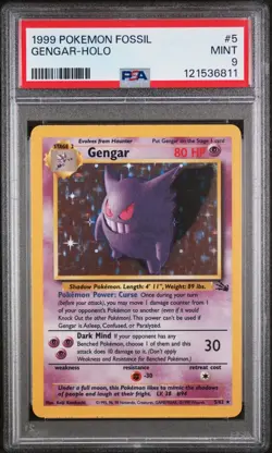 Pokemon TCG 1999 Gengar Fossil Holo Rare Card 5/62 PSA 9 Mint - Image 3