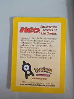 Pokemon Neo Discovery The Secrets Of The Unown Promo Card Heavily Played - Image 1